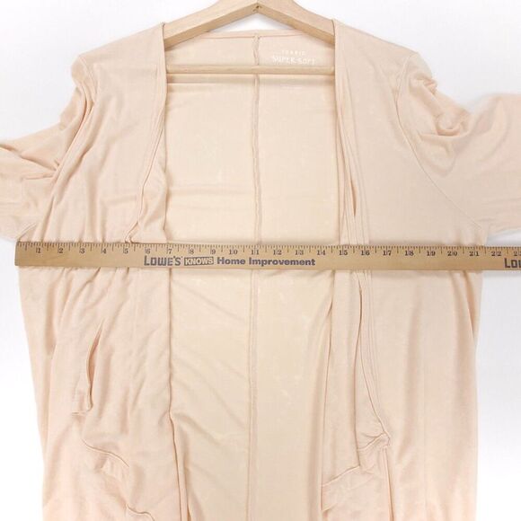 TORRID Super Soft Waterfall Cardigan Draped Open Front Sweater Sand Plus Size 1X - Picture 3 of 10